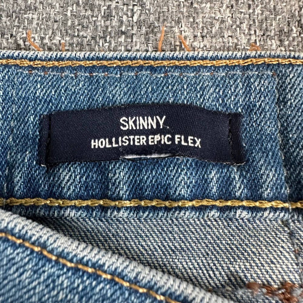Hollister Jeans Women 26x30 Skinny Epic Flex Blue Distressed Stretch Denim - Picture 4 of 10